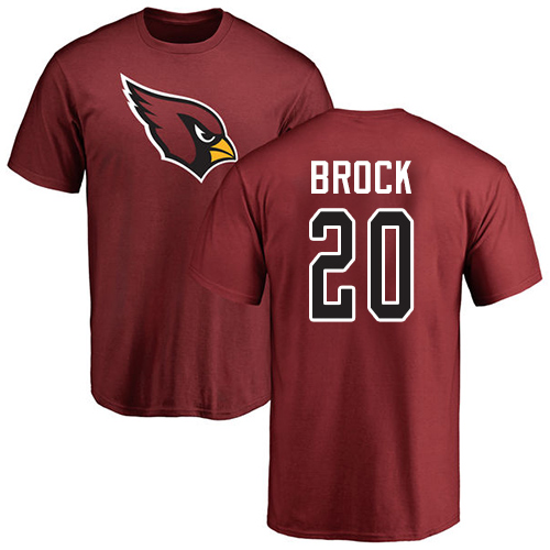Arizona Cardinals Men Maroon Tramaine Brock Name And Number Logo NFL Football #20 T Shirt->nfl t-shirts->Sports Accessory